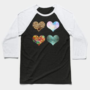 Textured Hearts Baseball T-Shirt